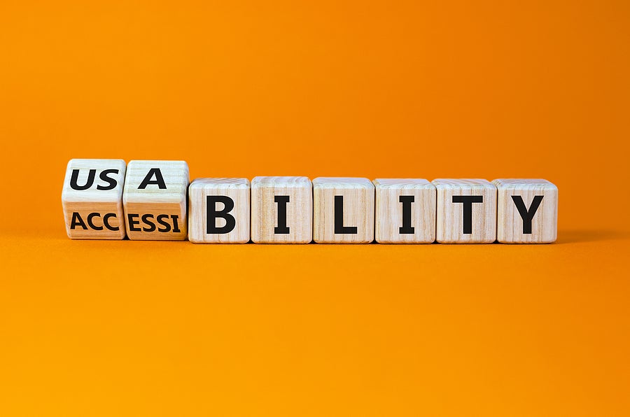 cube letters with usability changing to accessibility