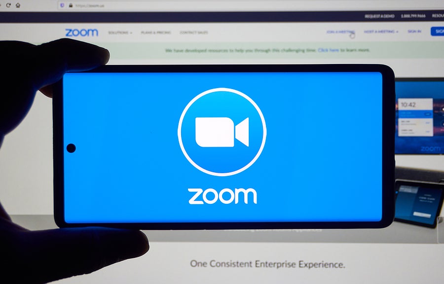 Zoom app on a phone