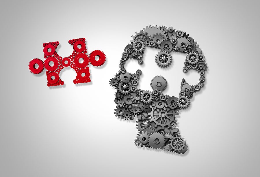 abstract head made from gears 