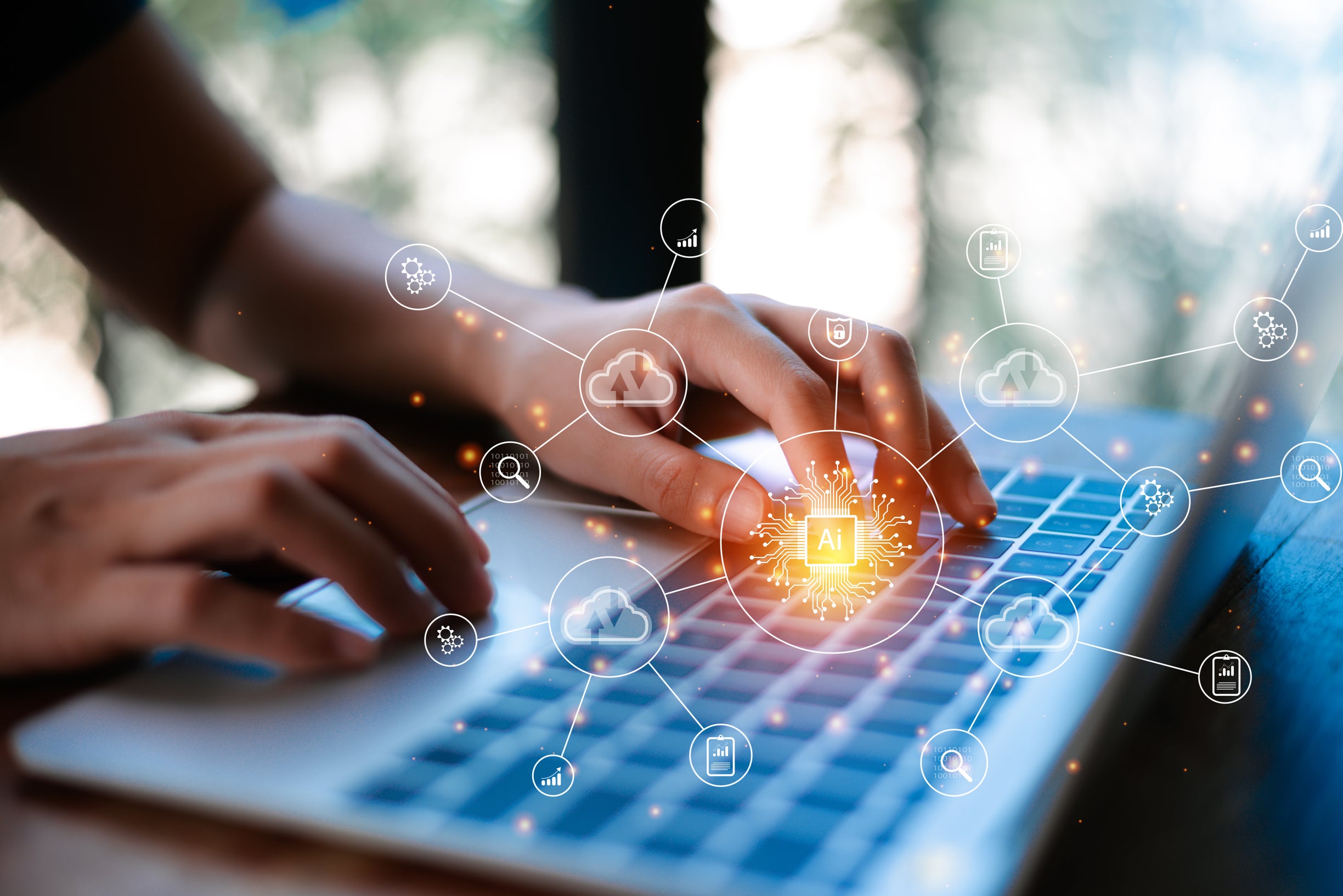 Hands on a computer